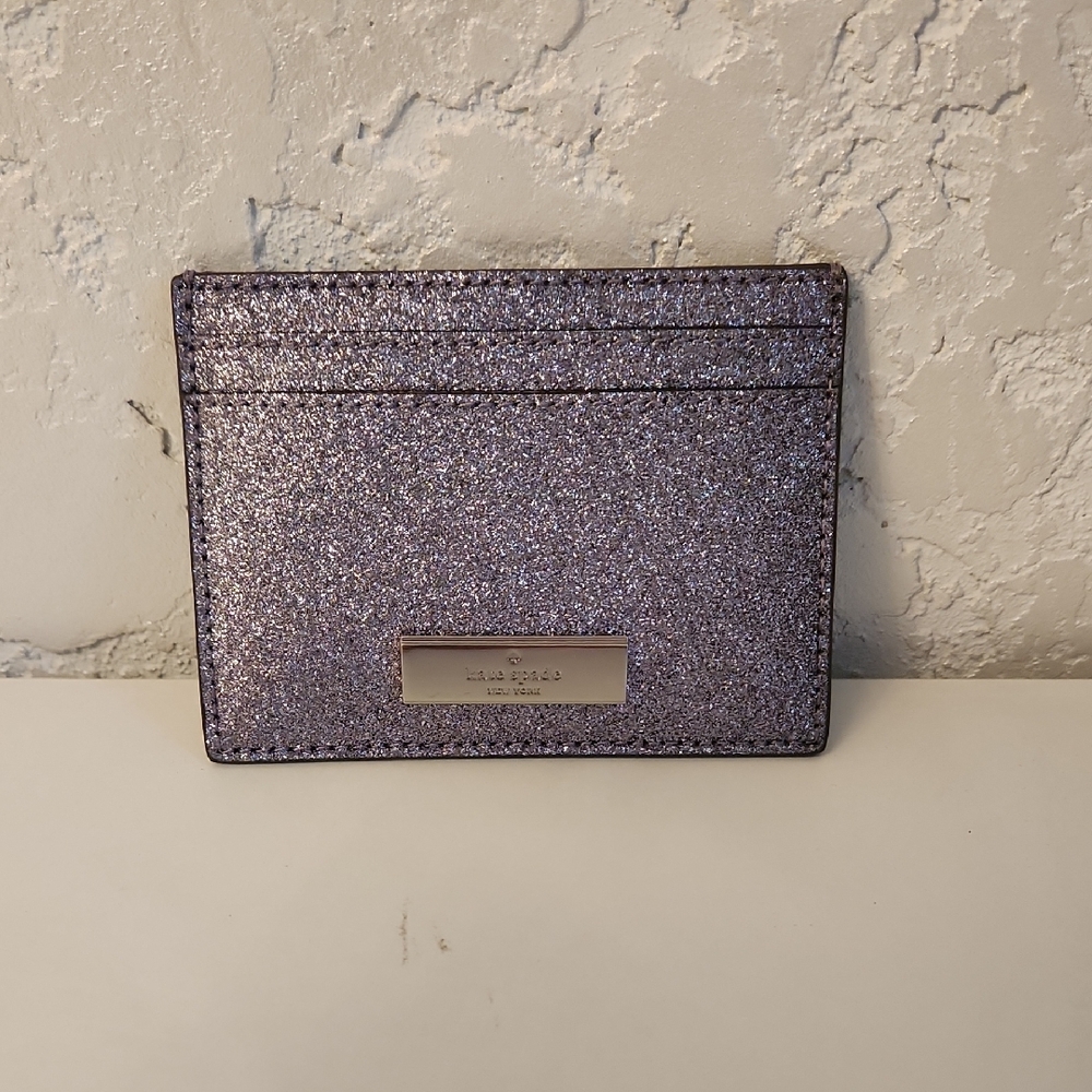 kate spade Glitter Card Holder in Lavender Purple